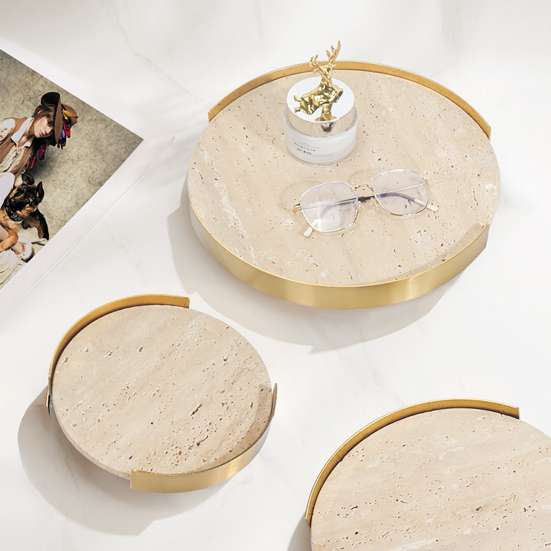 Yuvarlak bej kahverengi traver - Marble Serving Board incelemesi ve fiyatı
