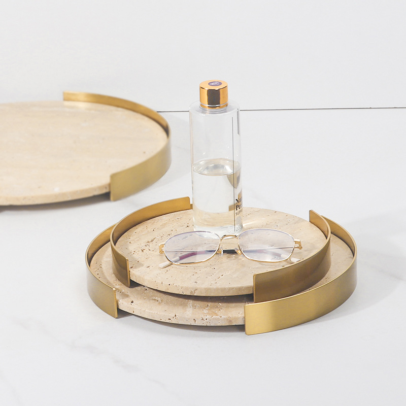 Yuvarlak bej kahverengi traver - Marble Serving Board incelemesi ve fiyatı