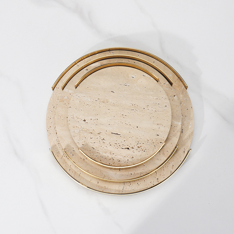 Yuvarlak bej kahverengi traver - Marble Serving Board incelemesi ve fiyatı